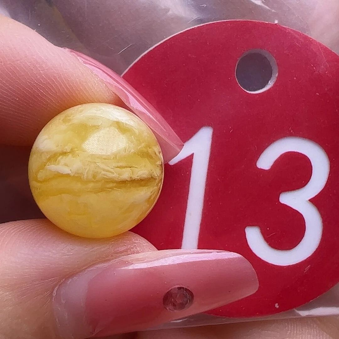裸石蜜蜡未镶嵌微瑕13mm圆珠