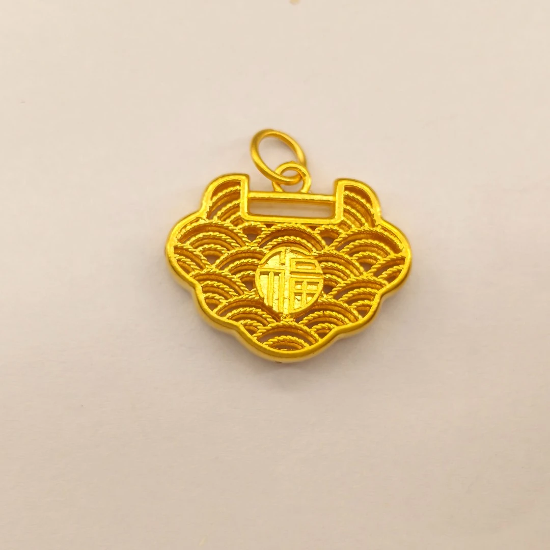 足金999花丝福锁包吊坠送好友礼物硬金（实际克重多退少补）