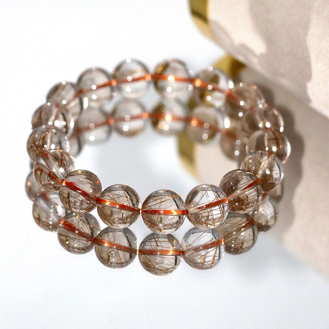 净透玻璃体天然铜发晶水晶手串T1333-尺寸可选-多样性发一