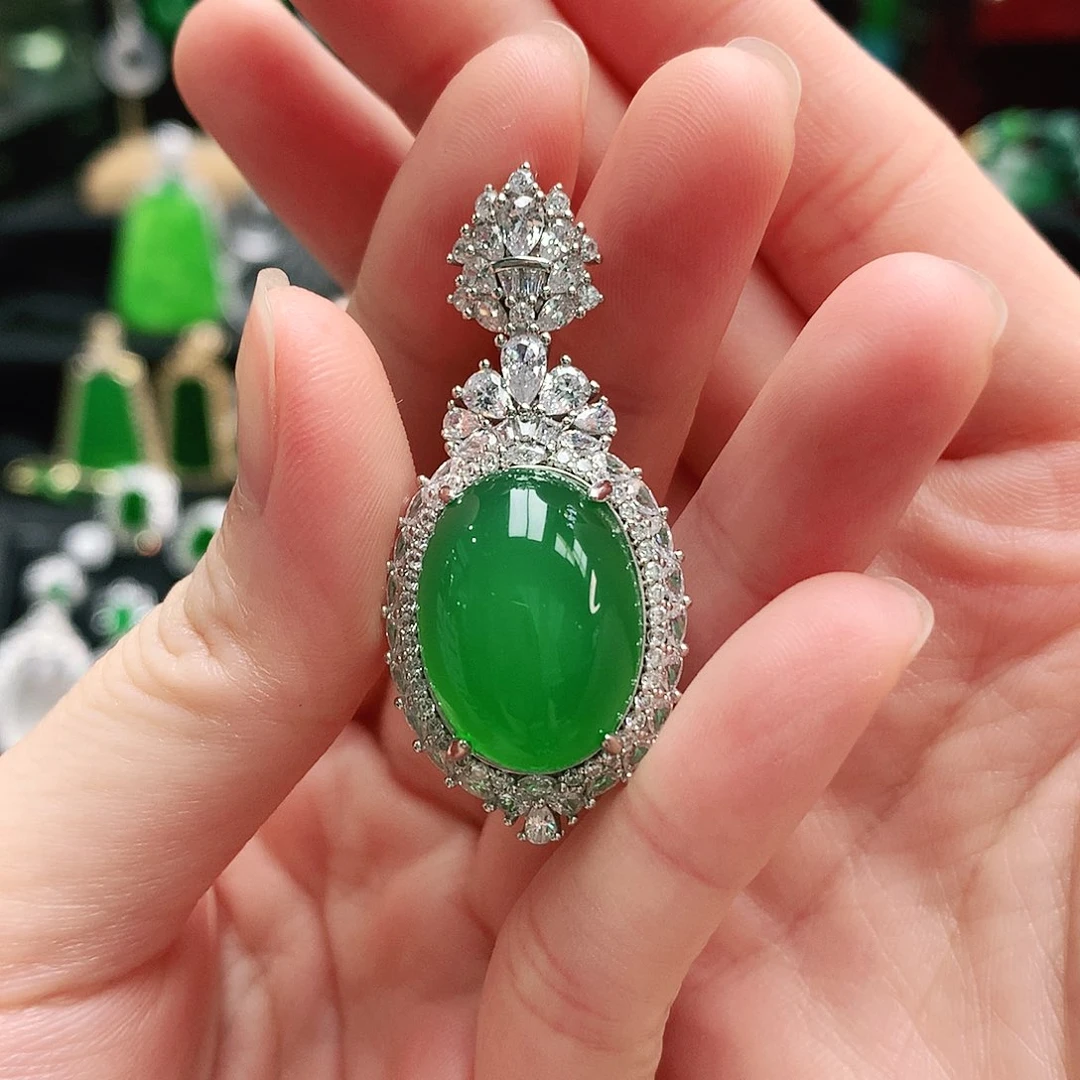 玛瑙/玉髓吊坠银S925镶嵌