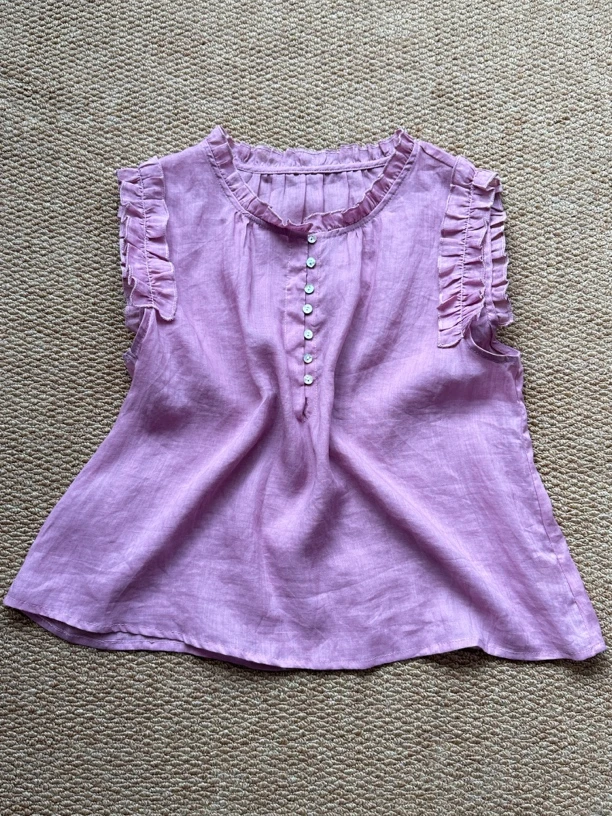 法式气质木耳边飞飞袖洋气衬衫女夏季时尚别致上衣6653