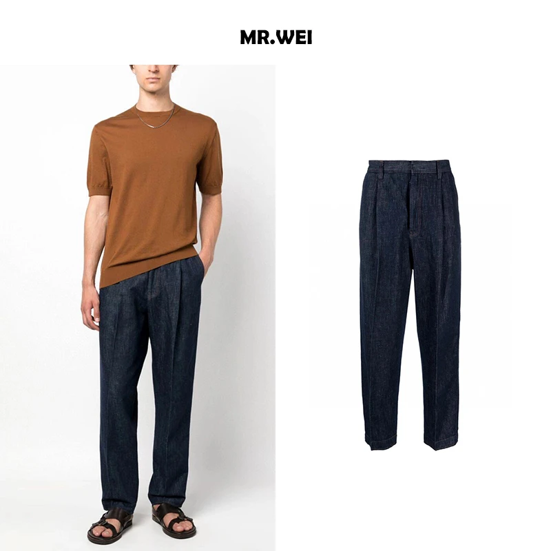 自由古巴）把松弛穿进生活~夏季宽松四面弹休闲牛仔裤裤阔腿裤男