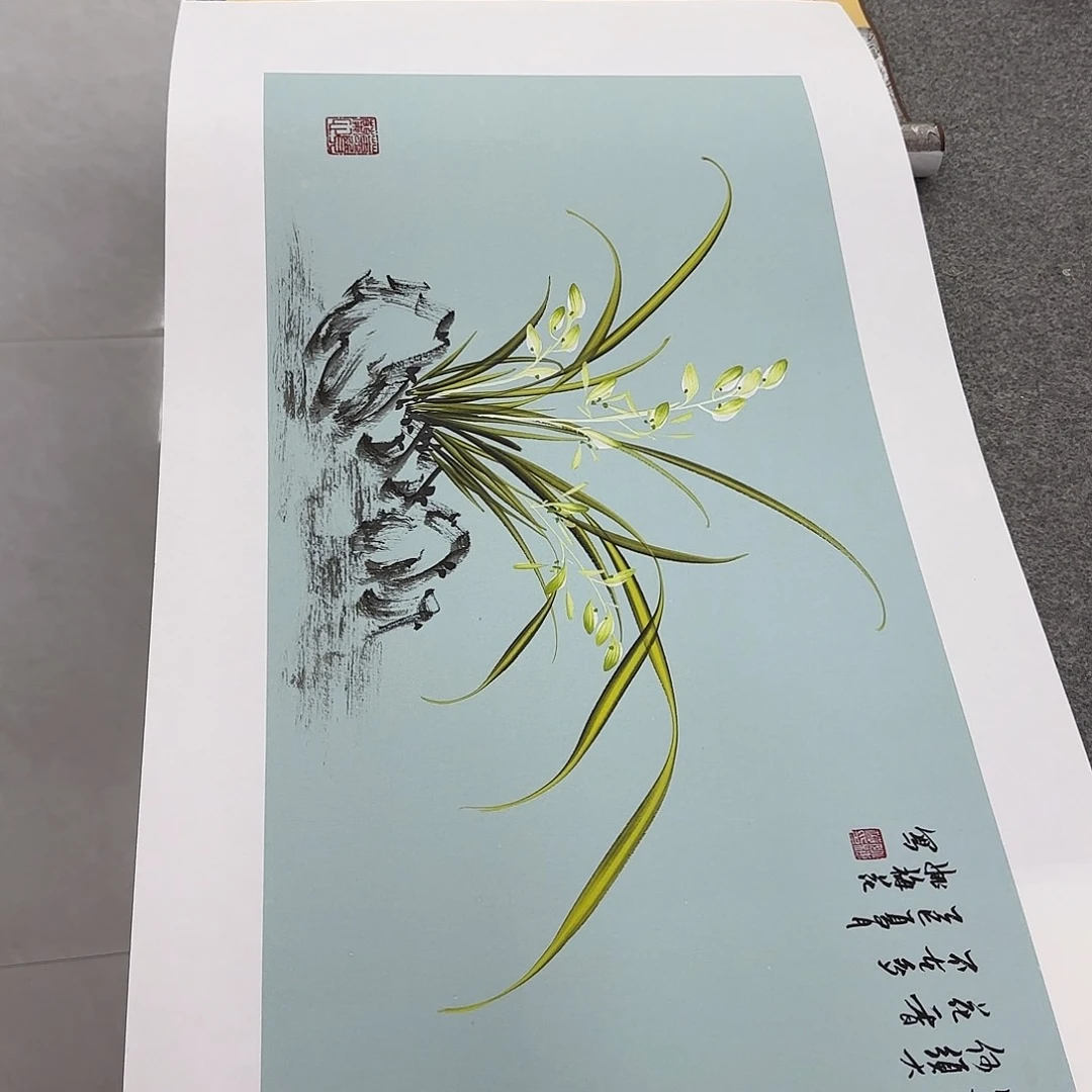 国画国画立体兰花