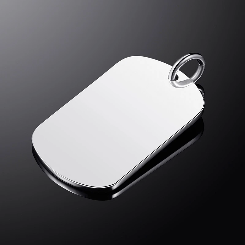 吊坠足银 【单吊牌】无事牌军牌铭牌999纯银项链男女款光面刻字