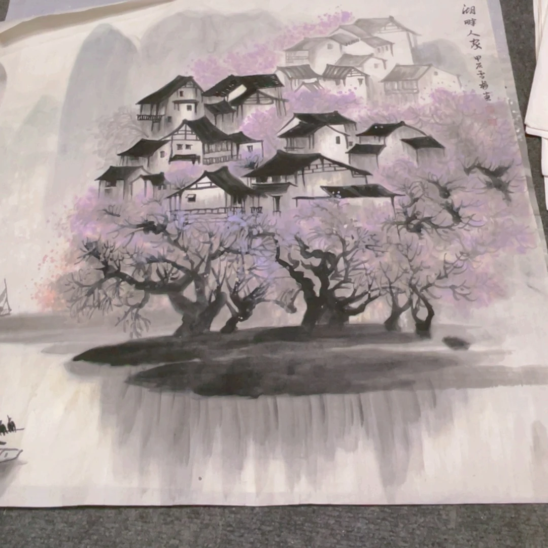 国画4平尺斗方纯手绘国画作品