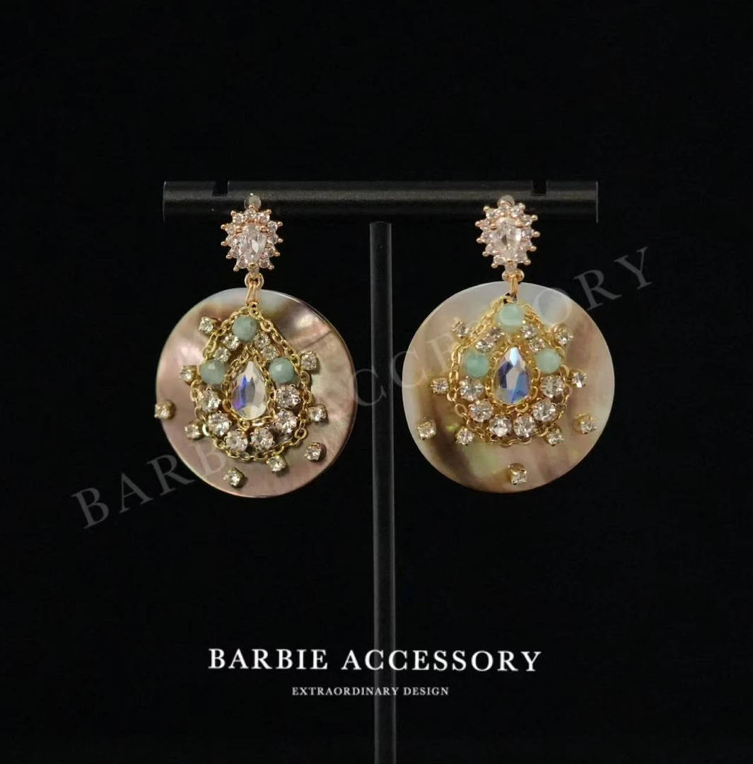 铜合金合成锆石耳饰 【星贝贝语】时尚轻奢设计款高级绝美百搭耳环