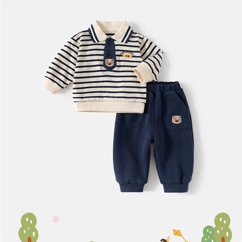 男童卫衣套装秋装宝宝儿童洋气时髦婴儿衣服新款两件套春秋潮