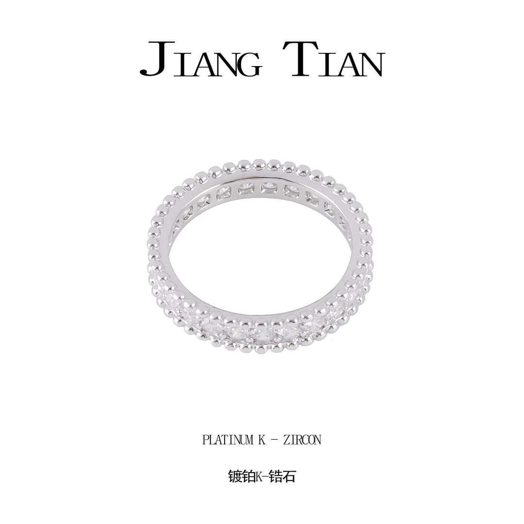 铜合金锆石戒指 CNC精工 银色满镶戒指R088