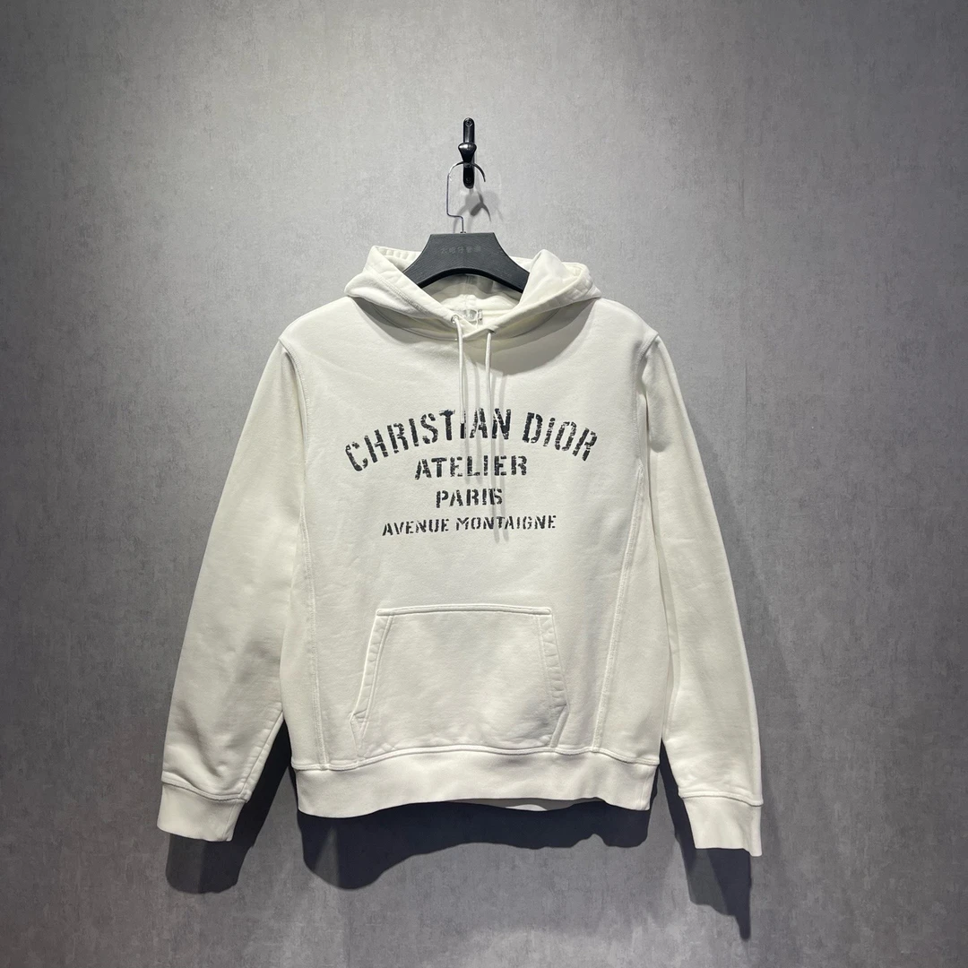 95新 DIOR/迪奥 logo印花连帽卫衣/L码/DY215143(98新)