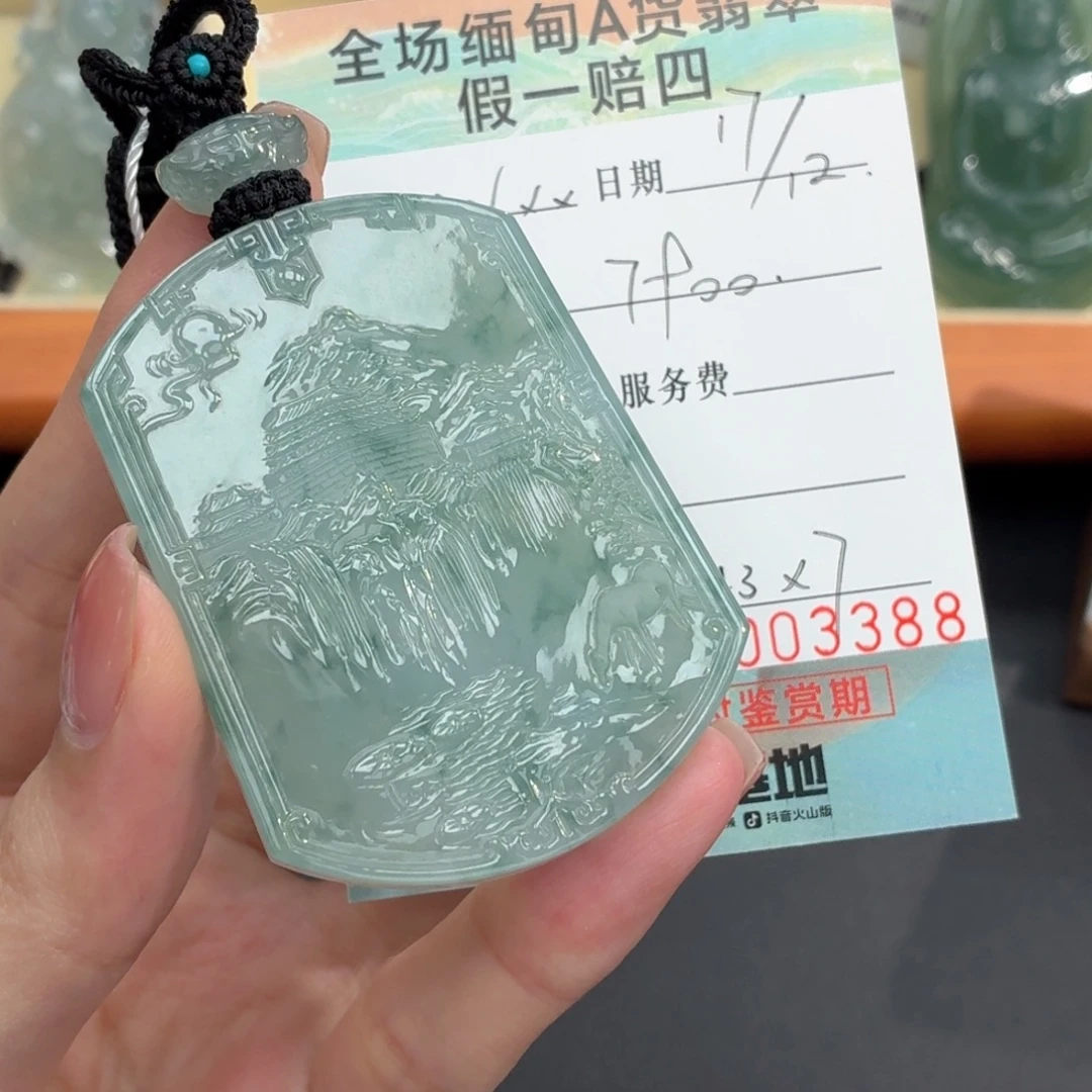 W***，翡翠未镶嵌颈饰天然缅甸A货翡翠