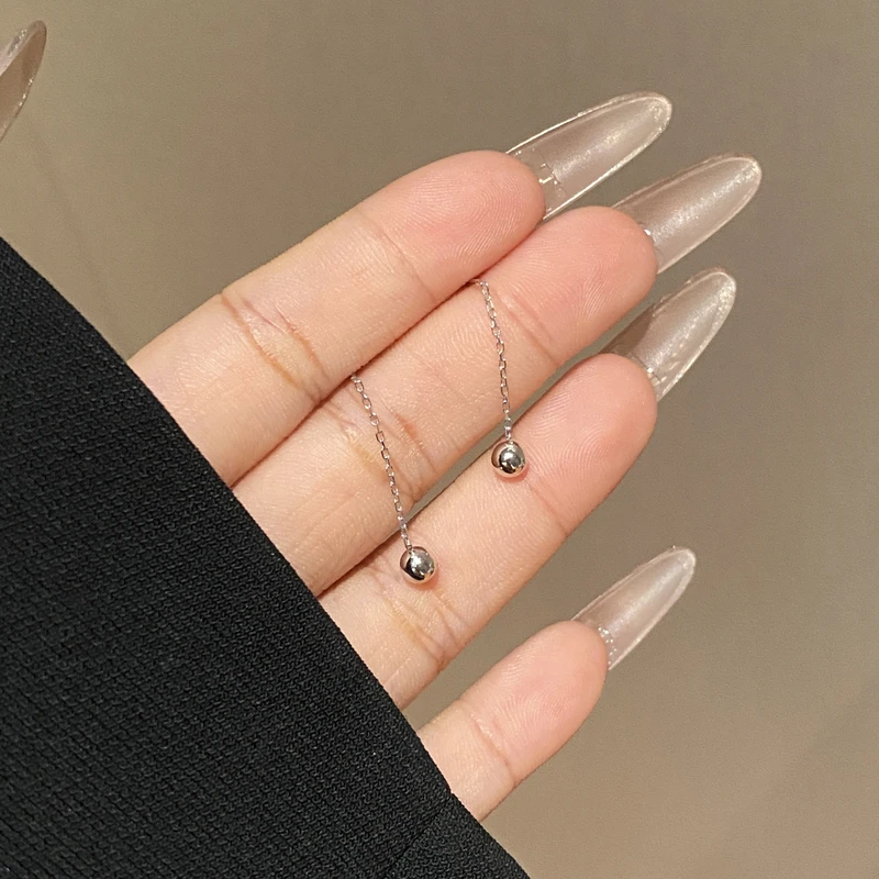 925银耳饰 精致设计款流苏小钢珠耳钉A3177