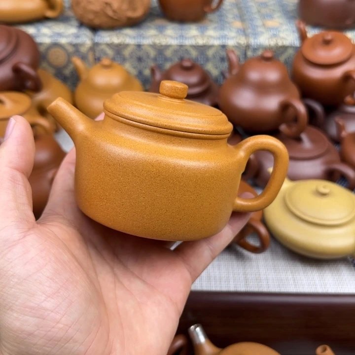 向***力紫砂茶壶德钟黄金段