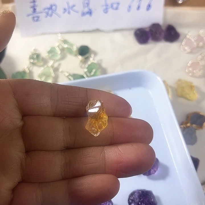 黄晶颈饰未镶嵌黄水晶手链004