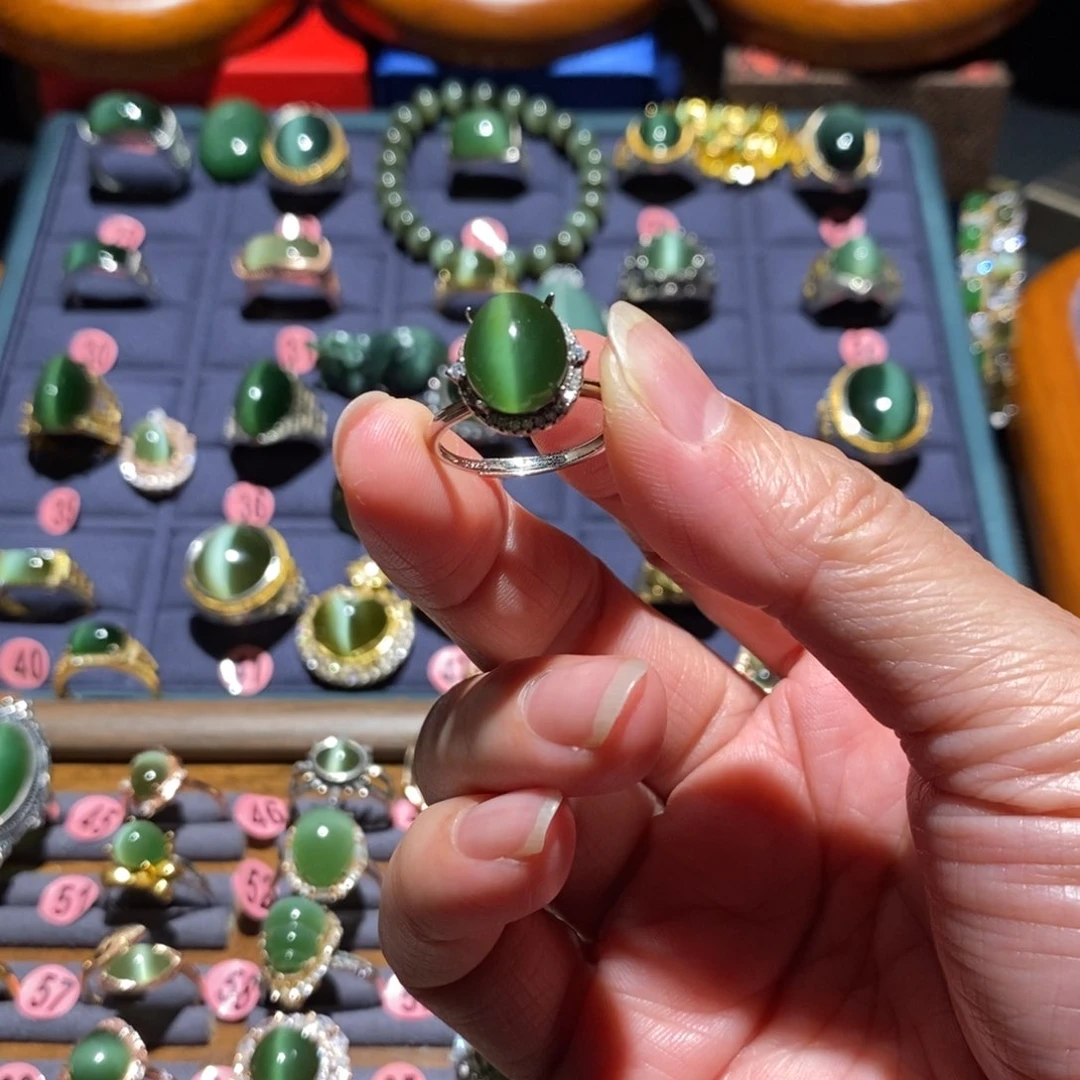 和田玉（碧玉）戒指银S925镶嵌秦****哥