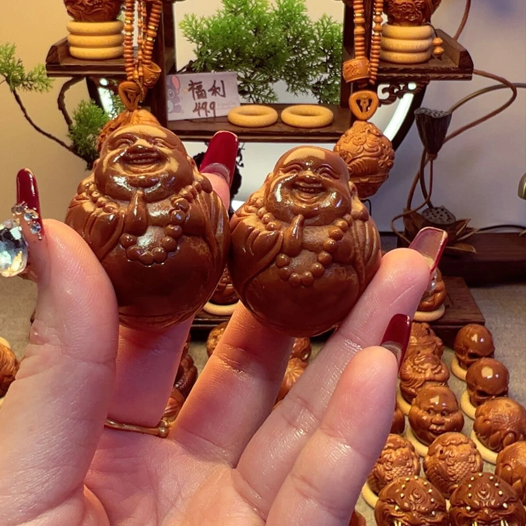 橄榄核手串/手链孙*球弥勒一对