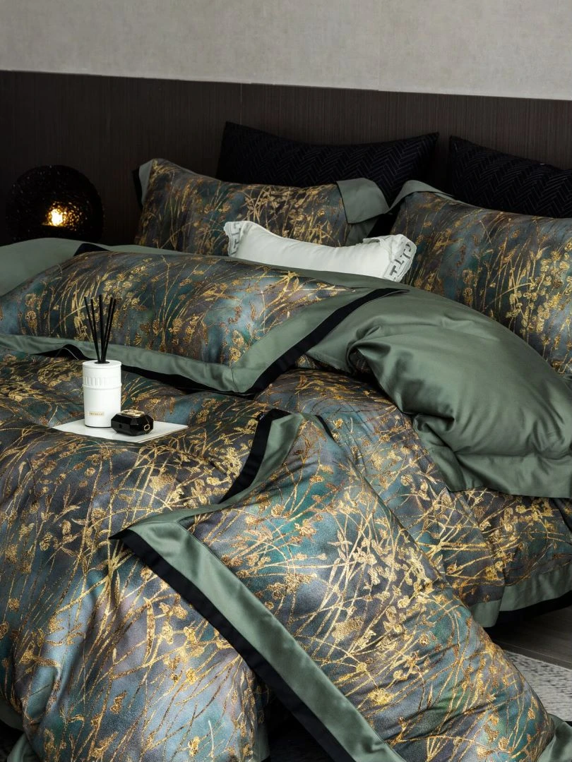 老宋精选-2024秋冬款 天丝棉磨毛【墨冉系列】数码印花 四件套-1408