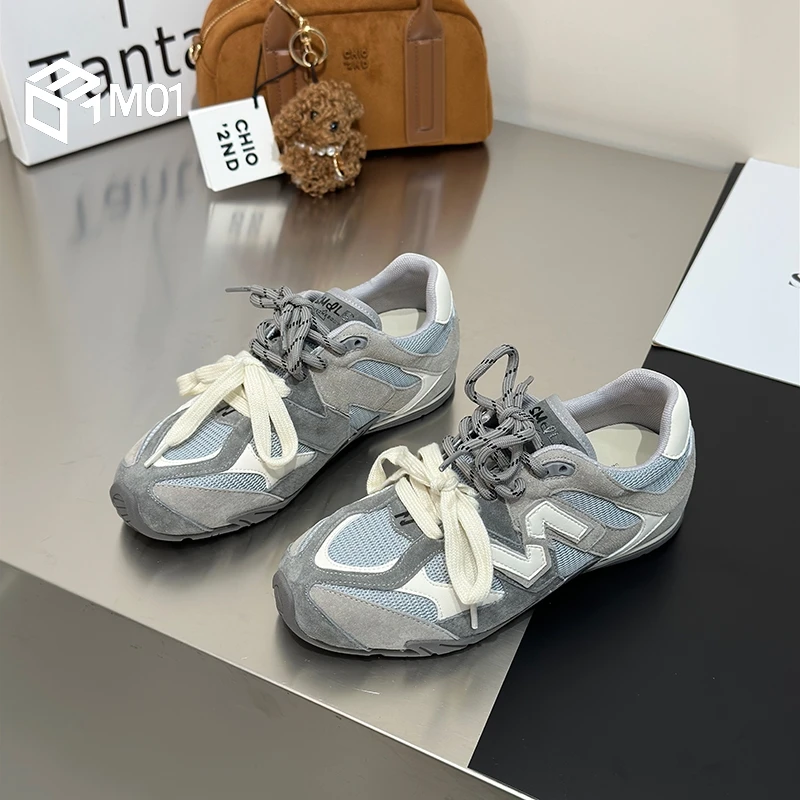 M01超软底内增高德训鞋女2025春新款百搭双鞋带显脚小运动阿甘鞋