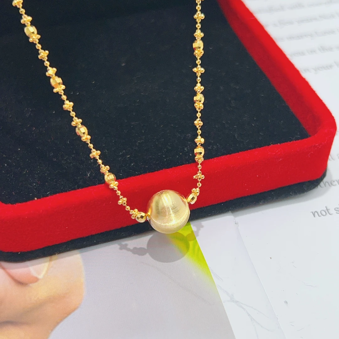 坠链均足银 足银999仙女链猫眼银珠套链T418