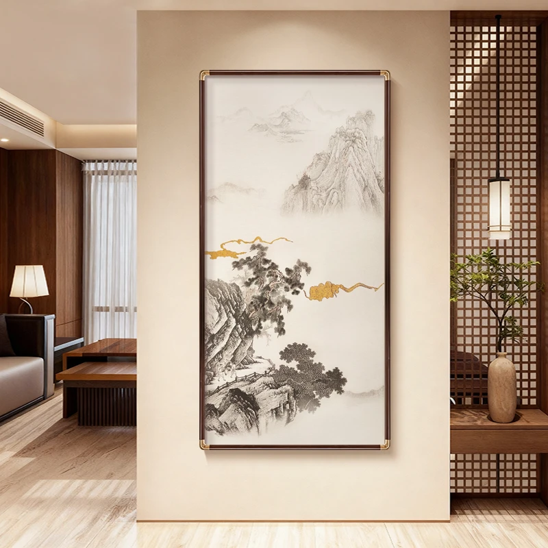 《山映吉辉》新中式美学入户玄关挂画高级感走廊过道背景墙装饰画