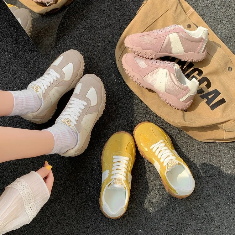 2025春夏季新款韩版阿甘鞋百搭德训厚底休闲鞋