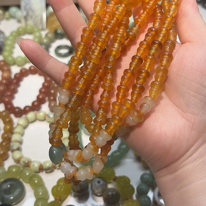 美***7蛇纹石玉未镶嵌手串