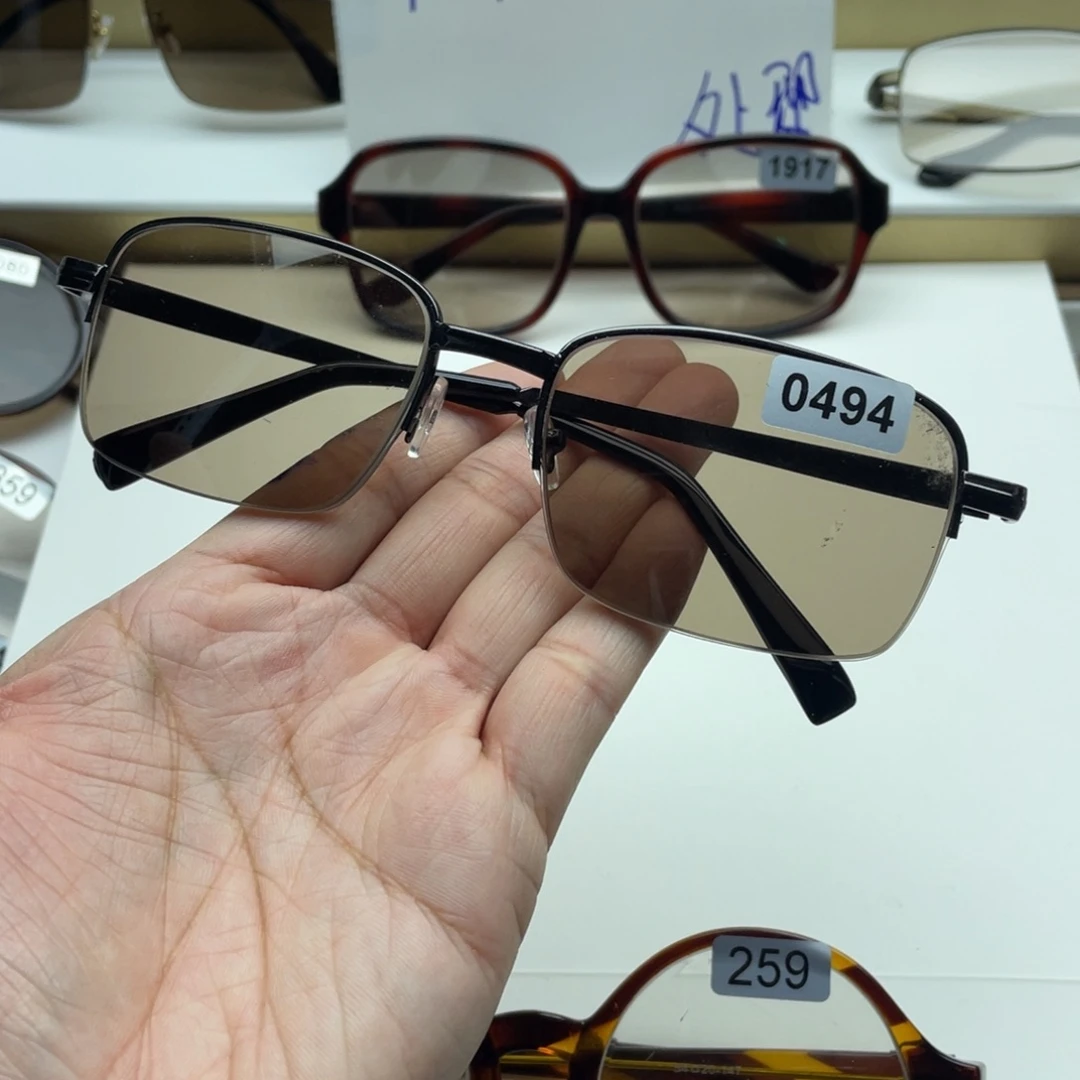 茶水晶半框眼镜 0494