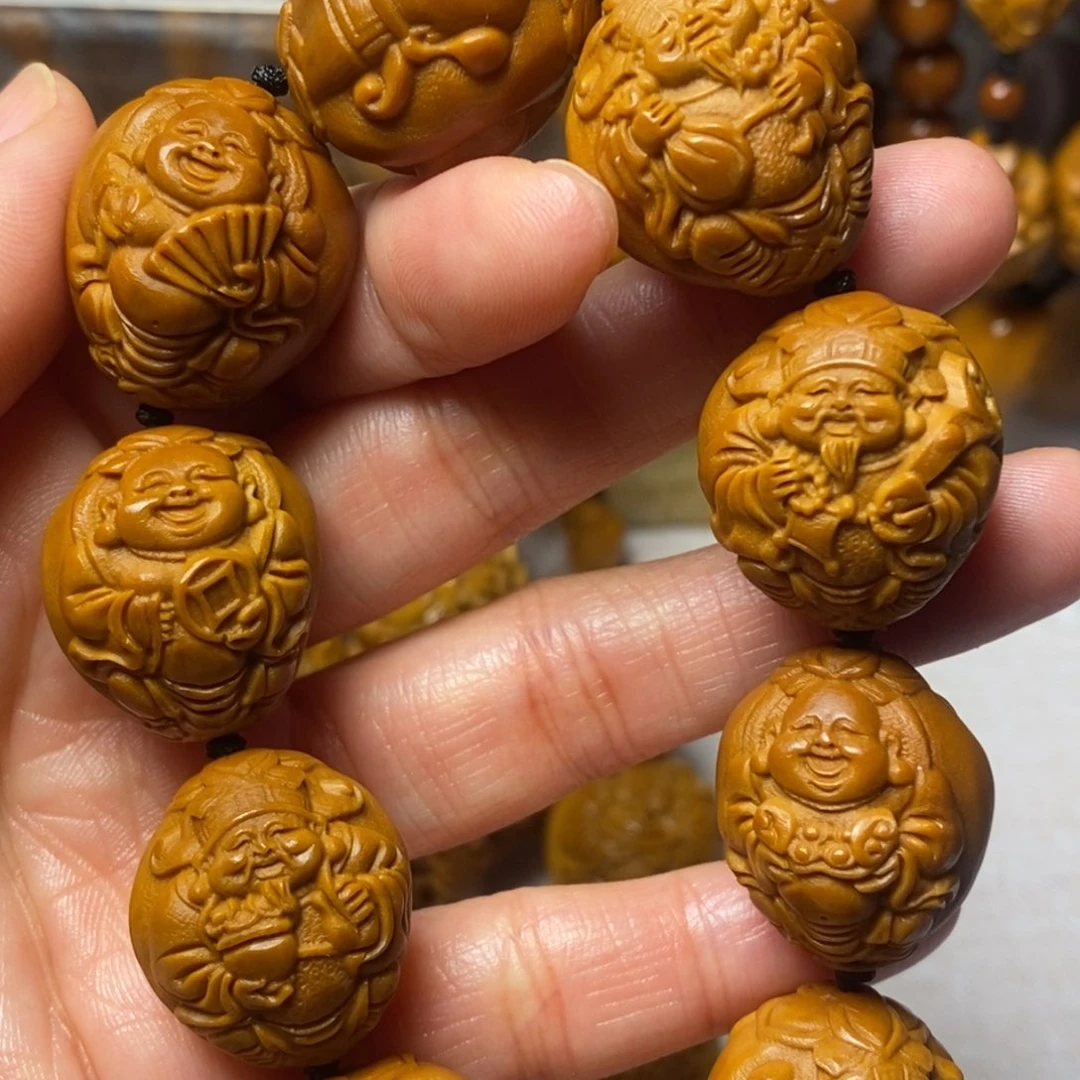 橄榄核手串/手链浮雕财迷