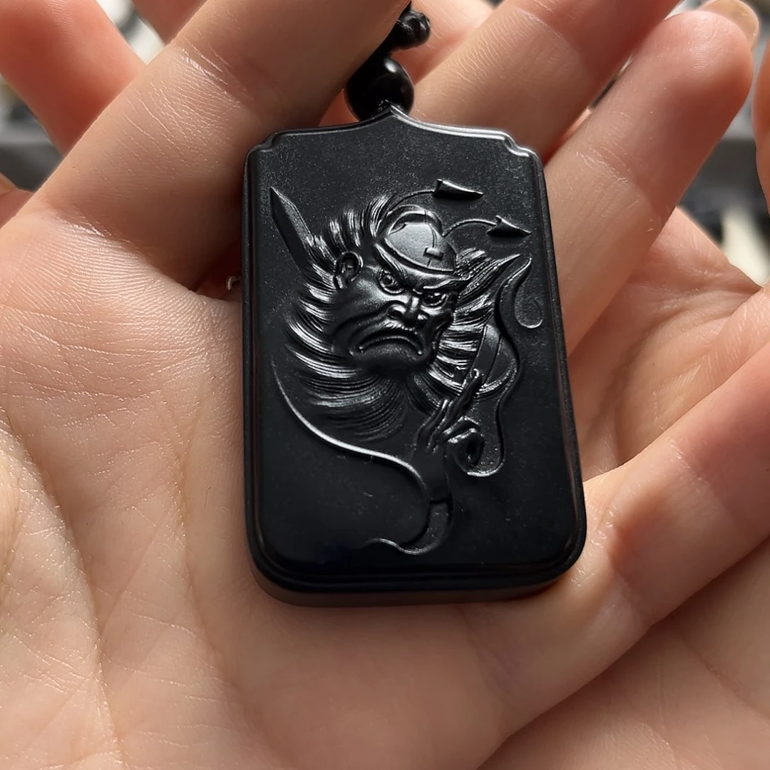 和田玉（墨玉）未镶嵌吊坠(不含链)绘*老料矿点