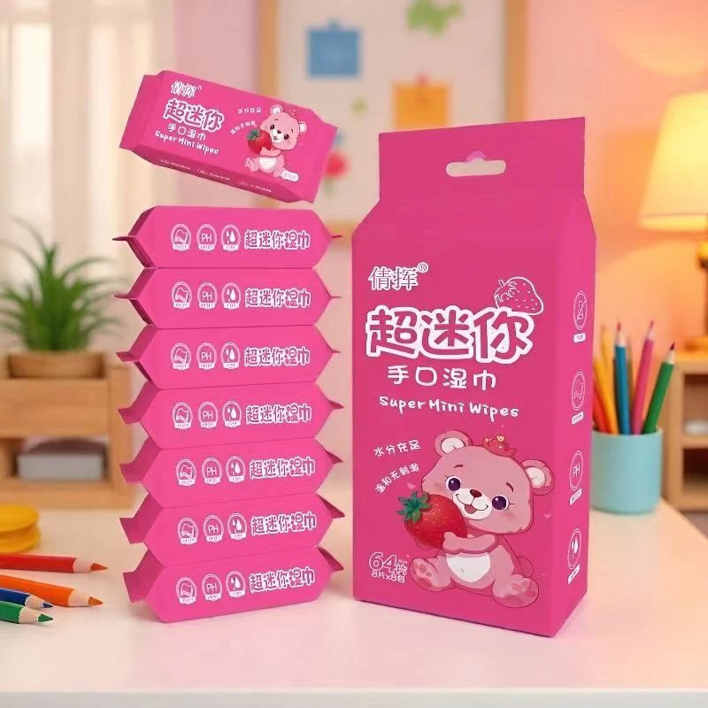 【全国包邮】开学便携迷你纯水湿巾独立包装清洁去污手口湿巾