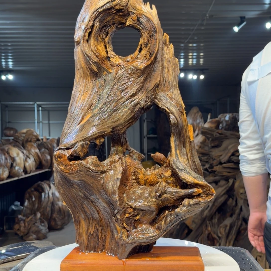 *****木王一刀琥珀木摆件54