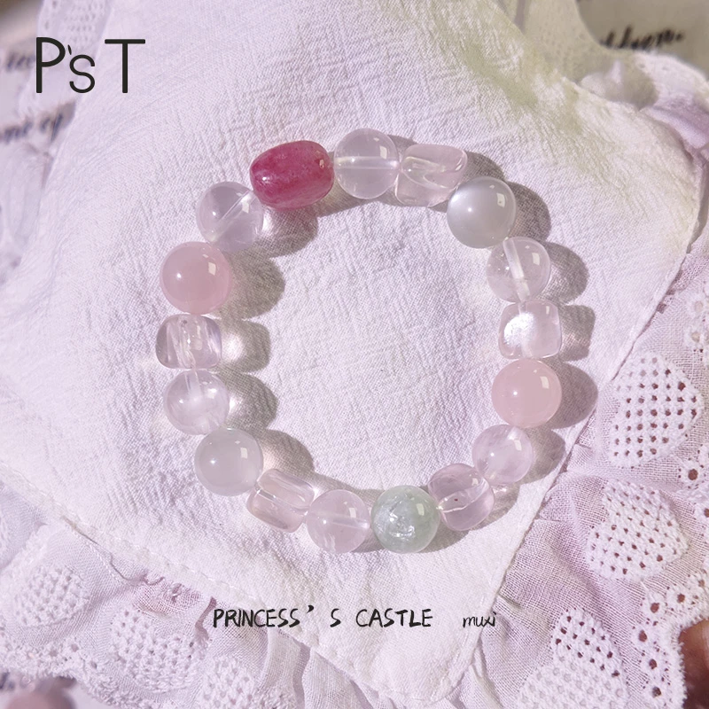 PsT 【莫斯抹茶】原创设计粉水晶蔷薇石甜美气质百搭手串