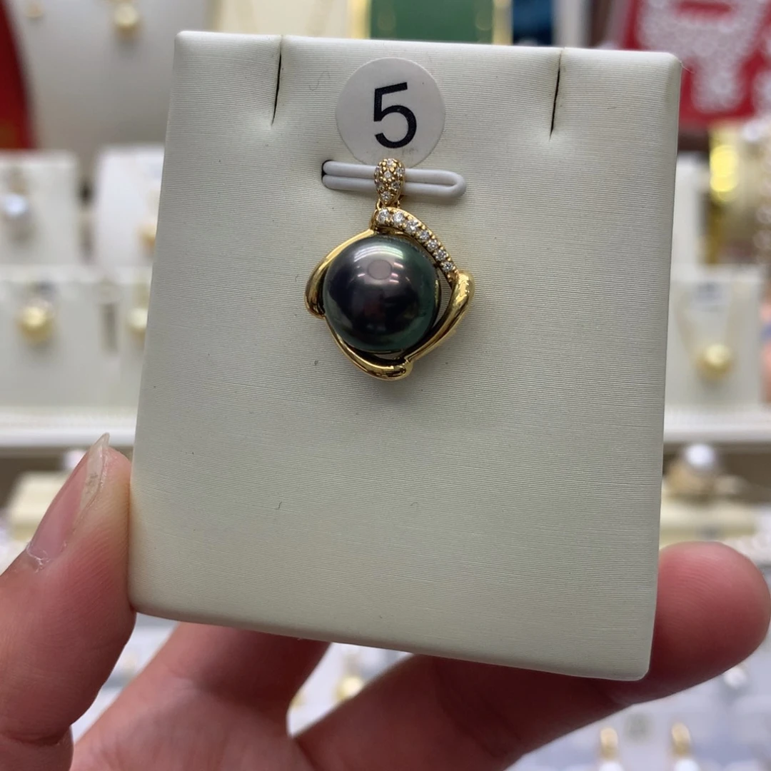 海水珍珠吊坠(不含链)18K金镶嵌