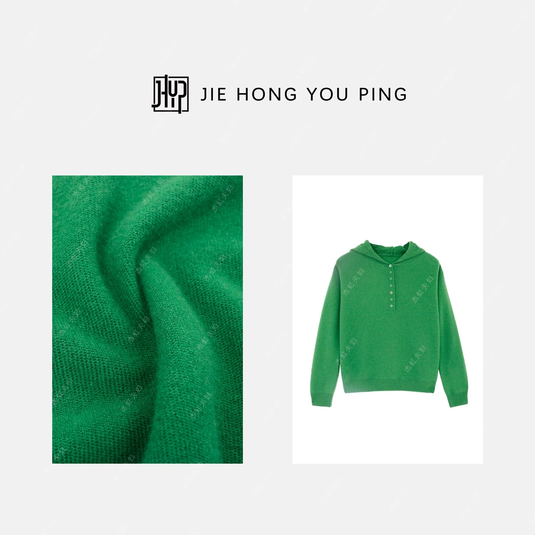 韩系花边钩花镂空连帽套头针织衫女冬季新款纽扣半开领帽衫9290