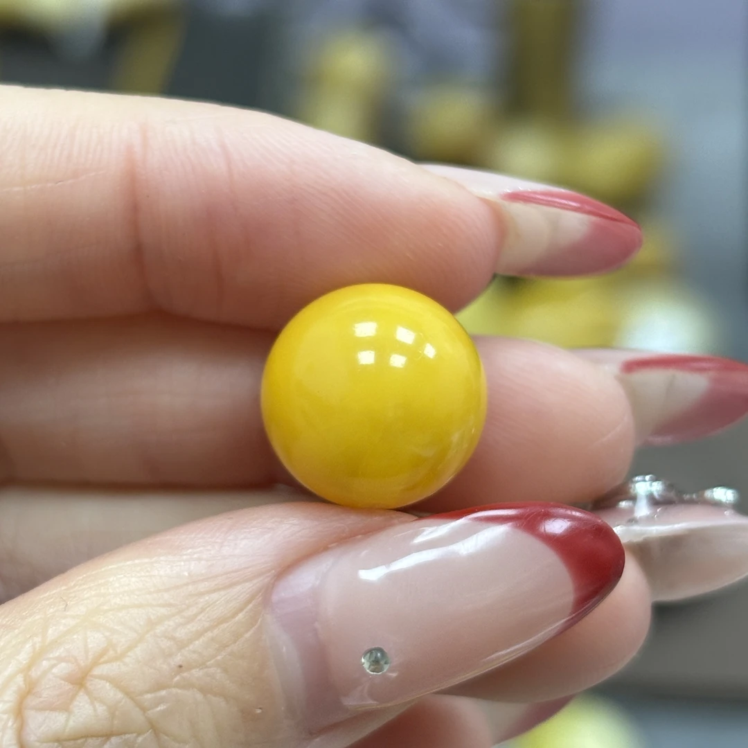 13.5mm 小妖珠宝天然原矿琥珀蜜蜡
