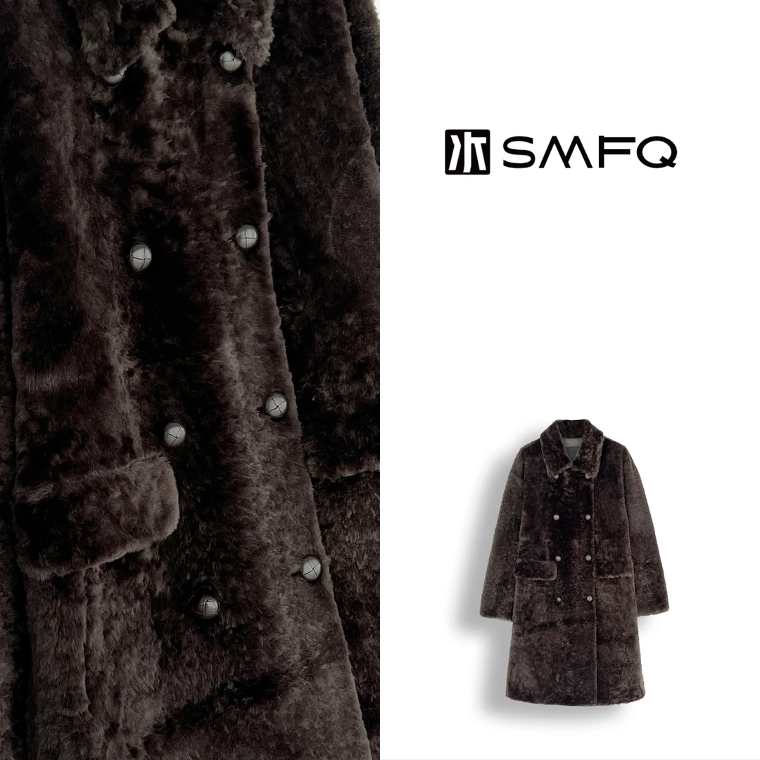 人造皮草 “矜奢女主”西班牙进口美利长款大衣SM5530