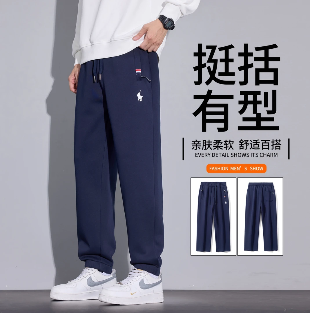 【加绒】秋冬新款奥粒绒休闲卫裤高棉感长裤宽松百搭弹力束脚裤