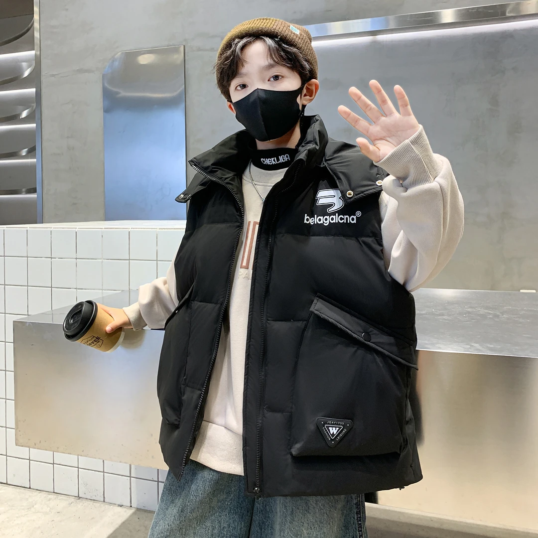 男童马甲秋冬款2025新款儿童冬装中大童冬季加厚大码马夹背心外套