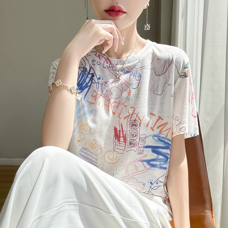 新款短袖针织衫女内搭时尚显瘦设计感圆领休闲百搭减龄气质外穿