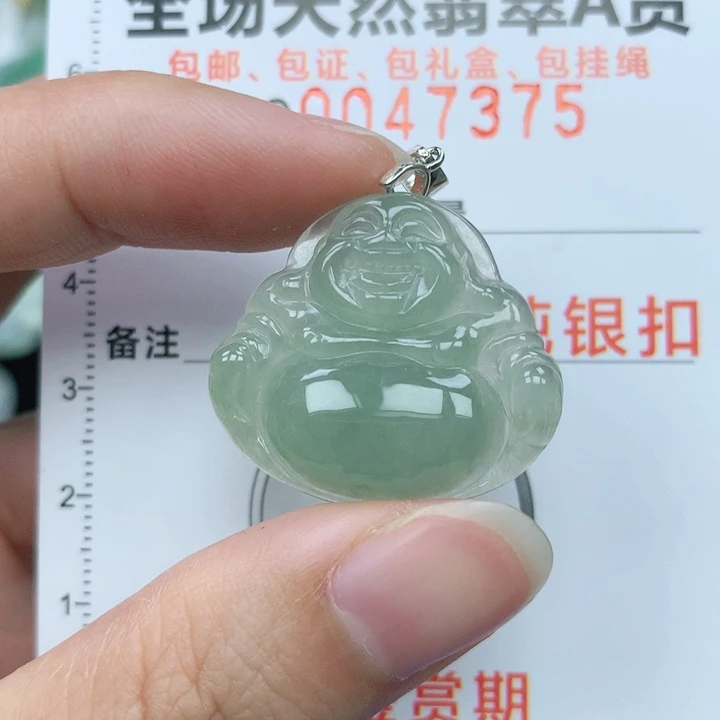 翡翠颈饰银S925镶嵌天然翡翠a货