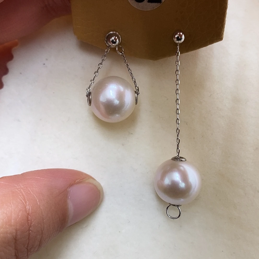 淡水珍珠耳饰银S925镶嵌