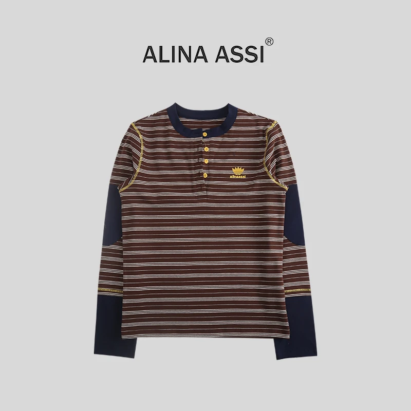 【啊叶】2025冬季新款显瘦T恤休闲长袖上衣AH0324