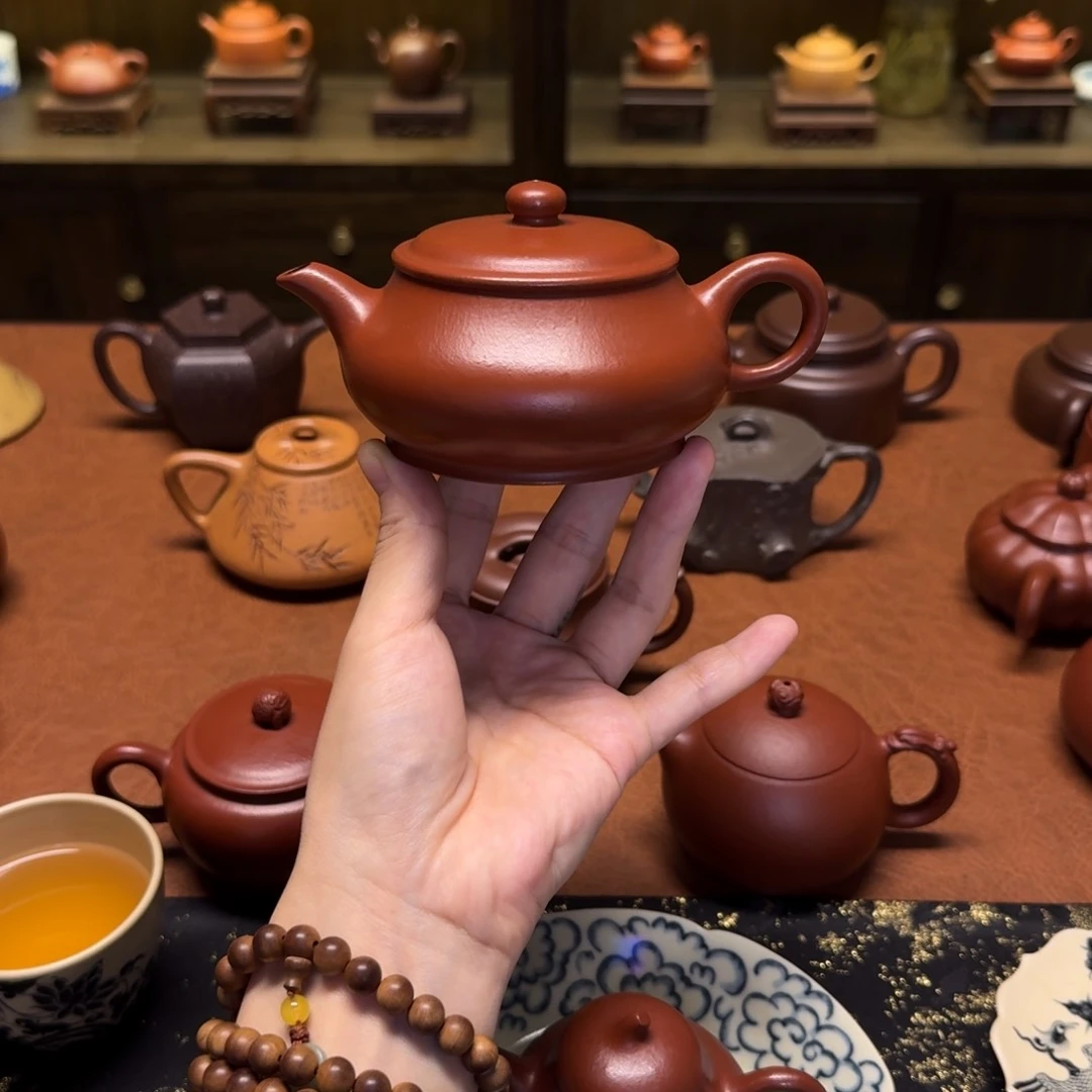 茶壶紫砂200cc，小煤窑朱泥，明炉壶