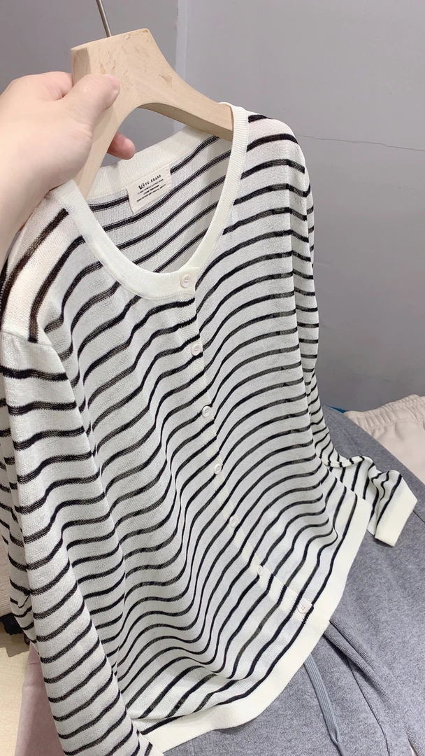 宝衣家  夏季蚕丝亚麻和纸纱可防晒开衫