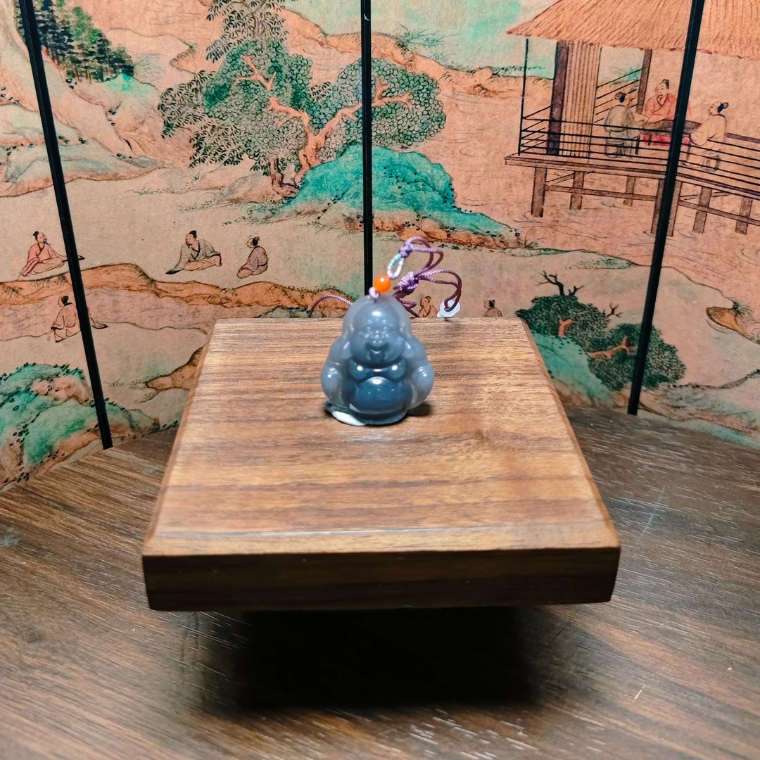 F和田玉烟紫佛公吊坠1305