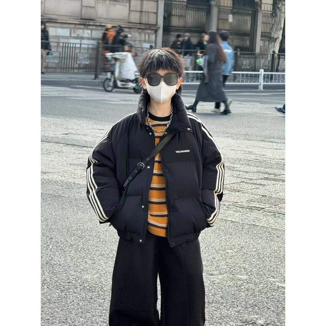 现货THE LUHAN【动感条纹】冬季90绒条纹亲子装羽绒服中大男童25813