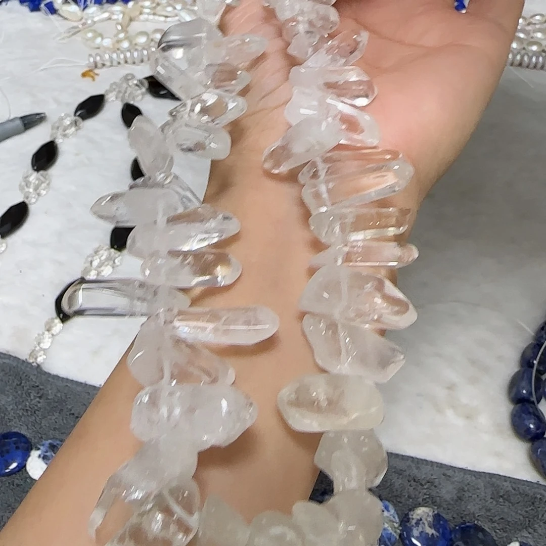 合金玛瑙/玉髓珠宝半成品老矿白水晶柱一条