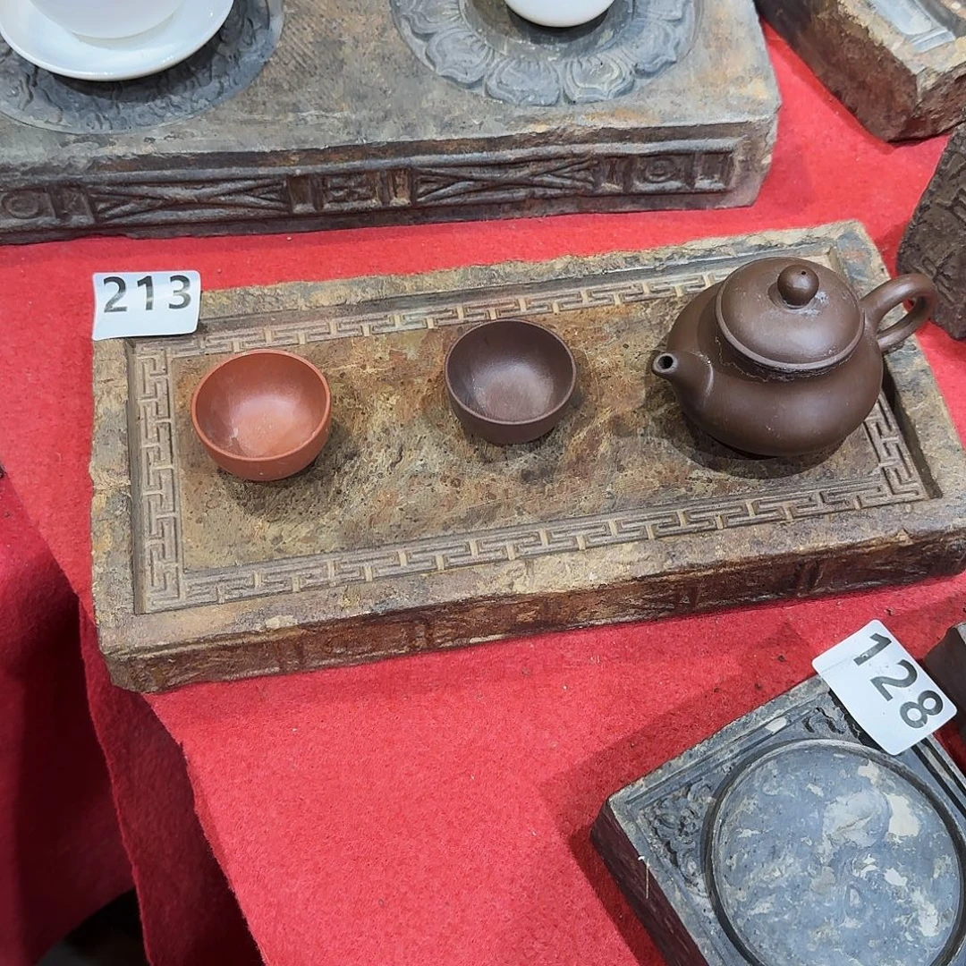 老砖茶台，砚台，画像砖