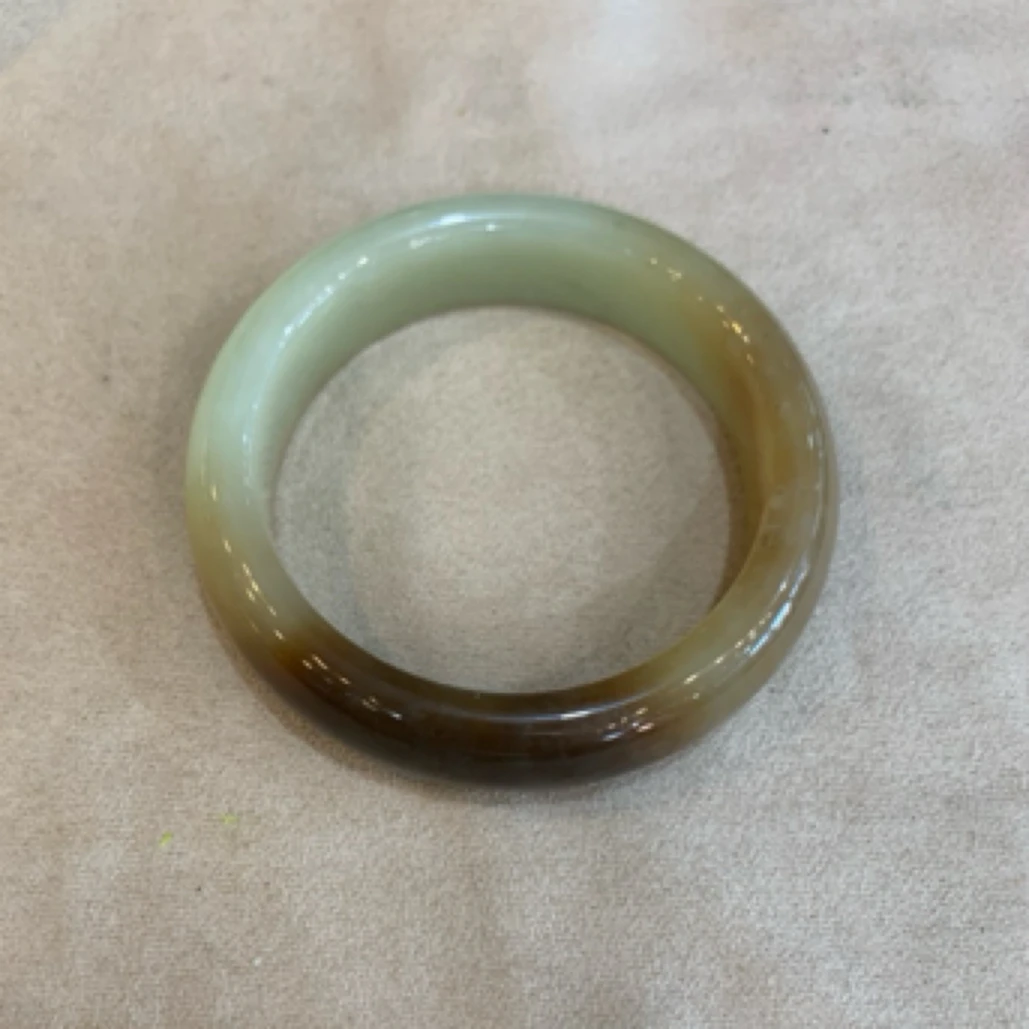 黄白老玉带糖手镯