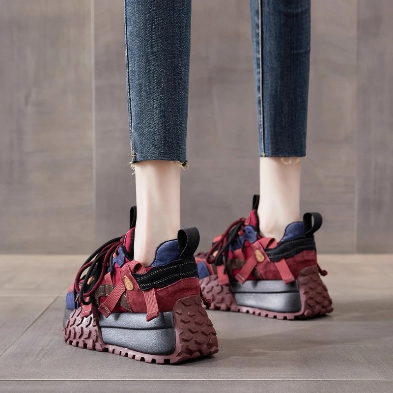 赫莉莲老爹鞋女款2025秋冬季新款网红炸街厚底增高拼色休闲运动鞋