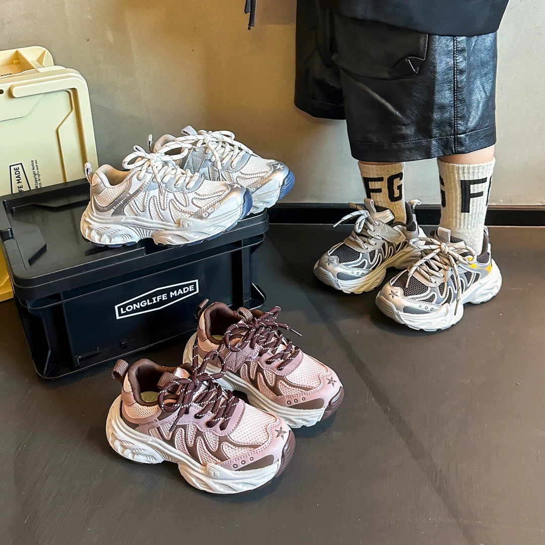 2025年秋季儿童亲子款时尚百搭运动鞋舒适轻便软底老爹鞋 0211 TY